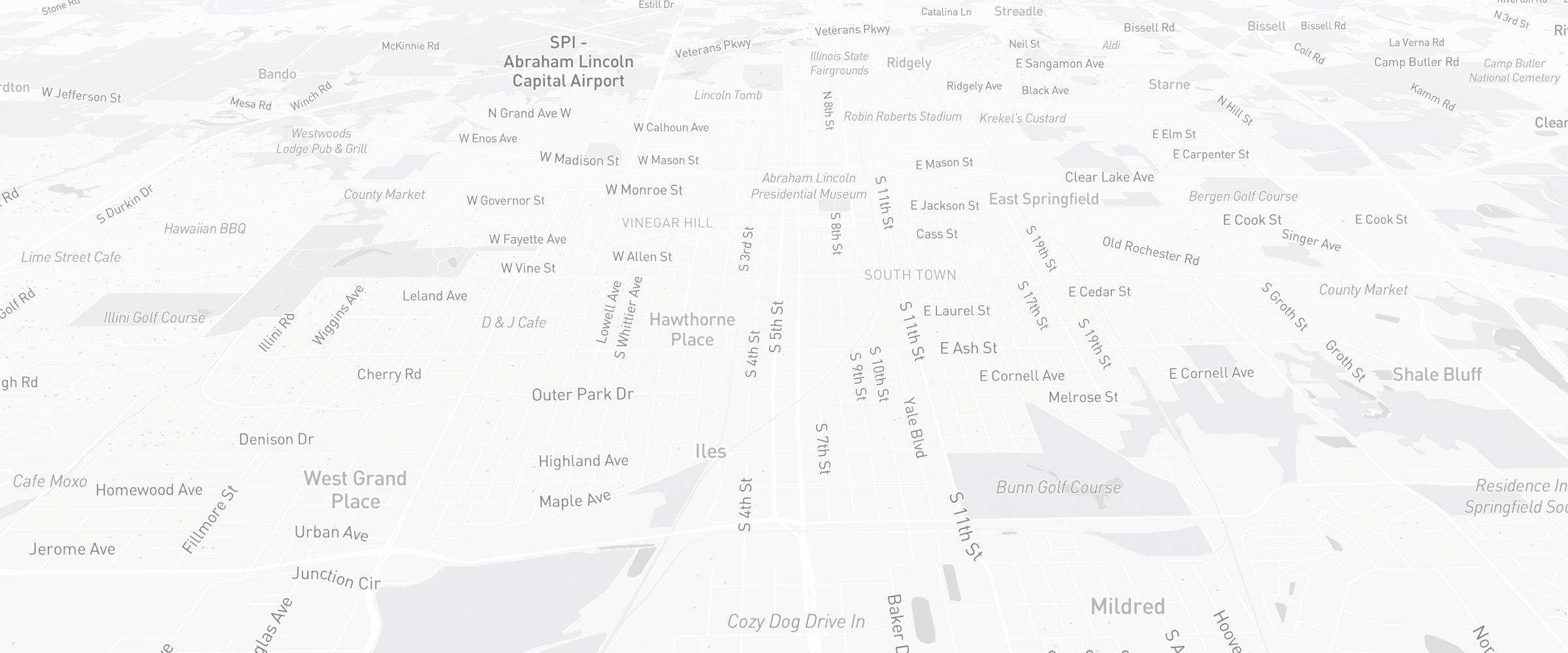 Neighborhood map of Springfield, IL — the area served by Life Insurance Agents of Springfield Group